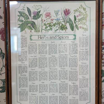 Cute, Nicely Framed Herbs and Spices Chart