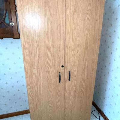 Lot 118 Utility Cabinet Particle Board Wood Laminate Finish 3 Shelves 29x60