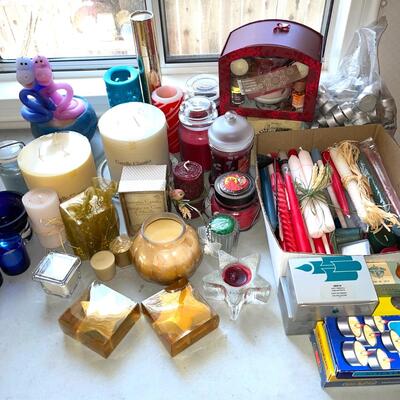 Lot 123 Group Candles Large Small Pillar Votive Spirals + More