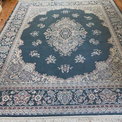 Lot 124 Blue Ivory Pink Area Rug Machine Made 8x10