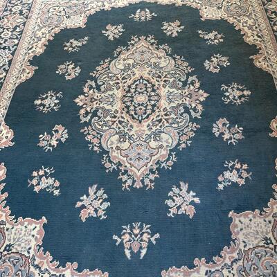 Lot 124 Blue Ivory Pink Area Rug Machine Made 8x10