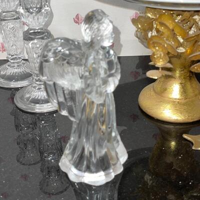 Lot 130 Christmas Decorations Home Made Cake Stand Angels Candle Holders Brass