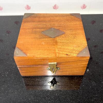 Lot 133 Brass Compass In Wooden Box Natural Sine 5" Across Nautical Sailing