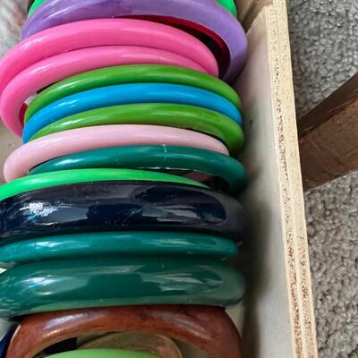 Set of colorful bangle bracelets. (no bakelite)