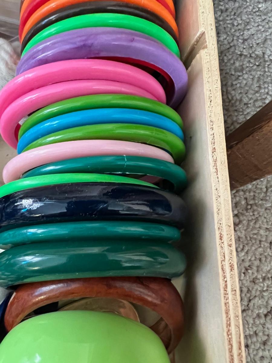 Set of colorful bangle bracelets. (no bakelite)