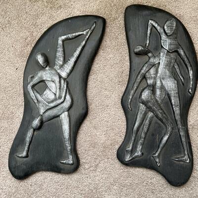 Pair of Wall plaques, mid century