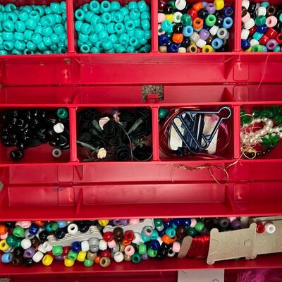Craft box filled with Pony Beads