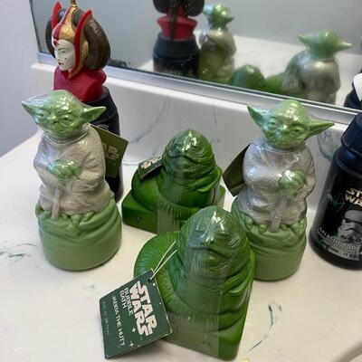 6 pieces of Star Wars soap, shampoo and body wash figural bottles