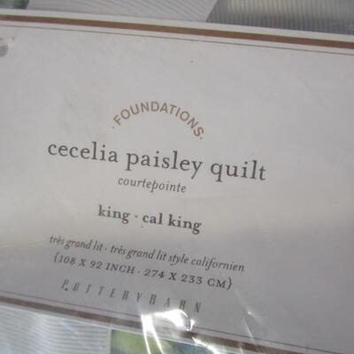 Pottery Barn Foundations King Size Cecelia Paisley Quilt