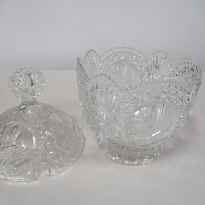 Vintage Bleikristall German Made Crystal Punch Bowl With Lid & 12 Cups