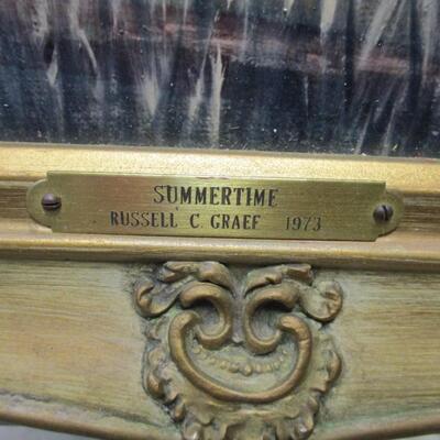 Framed Art "Summertime" By Artist Russel C. Graef