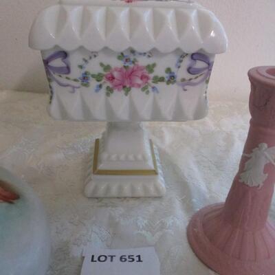 Wedgewood Candleholders/Decorative Pitcher/Compote