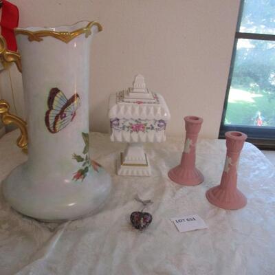 Wedgewood Candleholders/Decorative Pitcher/Compote