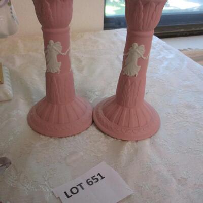 Wedgewood Candleholders/Decorative Pitcher/Compote