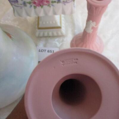 Wedgewood Candleholders/Decorative Pitcher/Compote