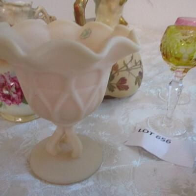 Multi color crystal stemware/pitcher