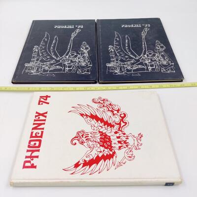 SHAWNEE HEIGHTS JR HIGH YEARBOOKS (1974, 1975 and 1975)