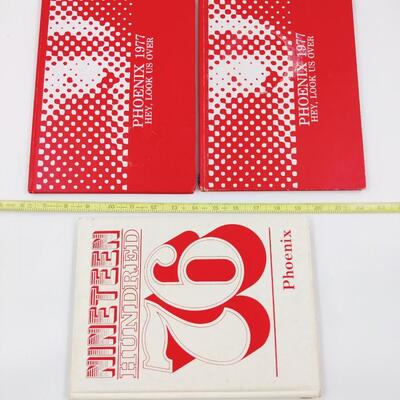 SHAWNEE HEIGHTS JR HIGH YEARBOOKS (1976, 1977 AND 1977)