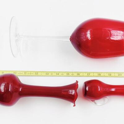 RADIANT RED VASE WINE GLASS LOT