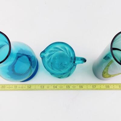 COOL BLUE VASE PITCHER LOT