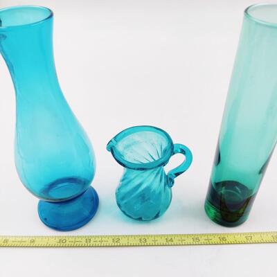 COOL BLUE VASE PITCHER LOT