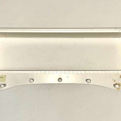 LOT 143  WHITE PAINTED WALL SHELF WITH COAT PEGS