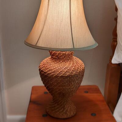 Amazing Wicker Woven Lamp, Great Condition