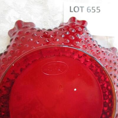 Fenton Candy Dish/Fostoria Vase
