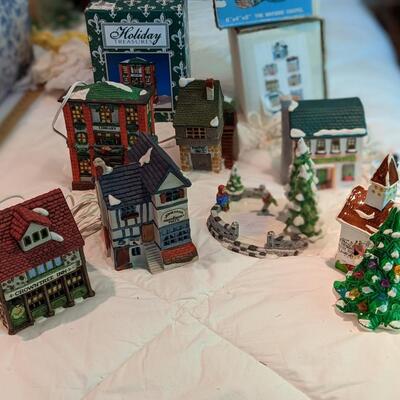 Lot of Holiday Christmas Town Figurines
