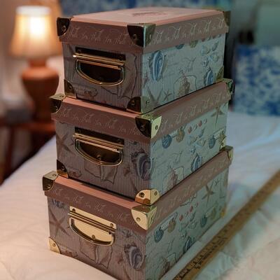 Set of Vintage Decorative Storage Boxes