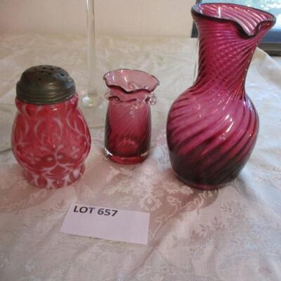 Vintage cranberry stemware