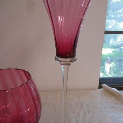 Vintage cranberry stemware