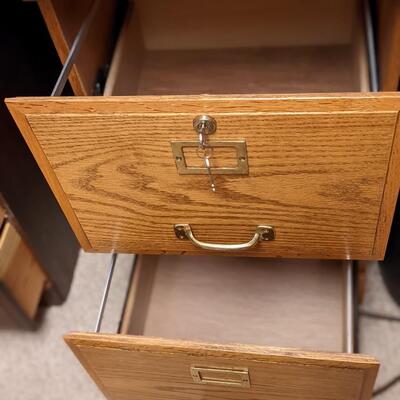 Oak 2 Drawer File Cabinet or Laptop Holder