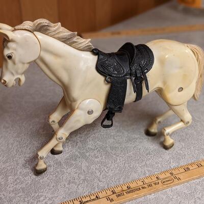 Vintage Marx Lone Ranger Scout Silver Horse Jointed Articulated