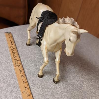 Vintage Marx Lone Ranger Scout Silver Horse Jointed Articulated