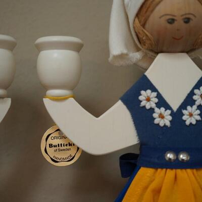 ADORABLE  BULLICKI OF SWEDEN WOODEN HAND CRAFTED CANDLEHOLDERS 10