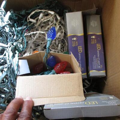 Box of Christmas lights