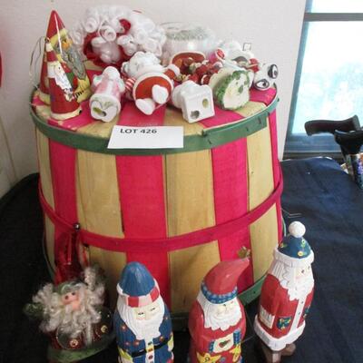 Apple Basket & Santa Figurines