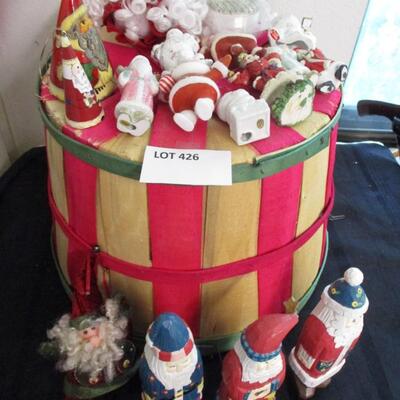 Apple Basket & Santa Figurines