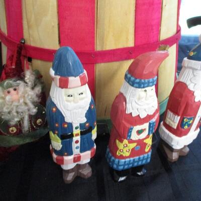 Apple Basket & Santa Figurines