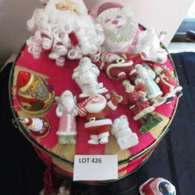 Apple Basket & Santa Figurines