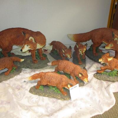 Fox & Cub Statues