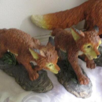 Fox & Cub Statues