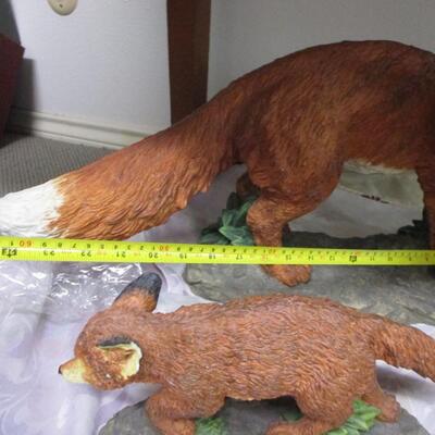 Fox & Cub Statues