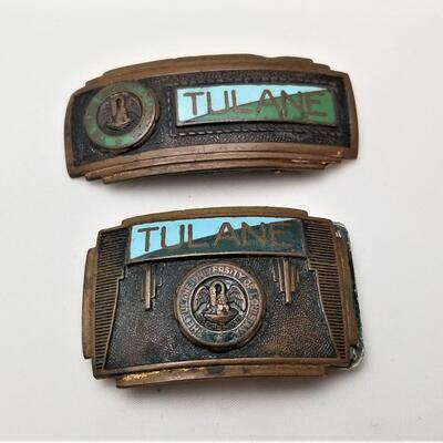 Lot #32  Pair of Vintage TULANE Belt Buckles