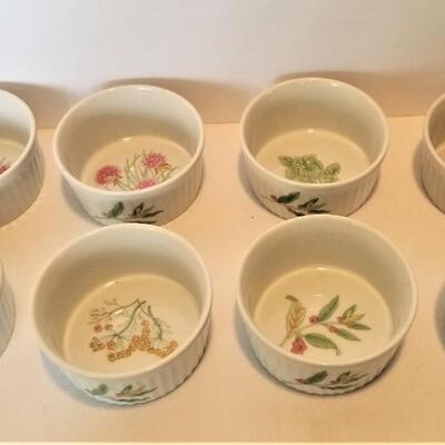 Lot #37  Set of 8 Vintage Ramekins - Herbs & Spices by Stafford