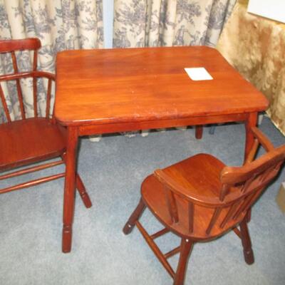 Vintage Child's Table and two Chairs