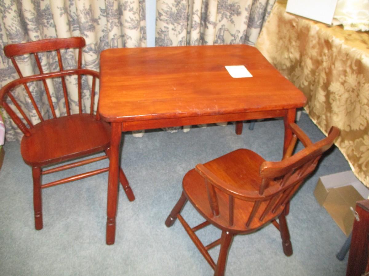 Vintage Child's Table and two Chairs