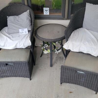 Pair of Outdoor Wicker Seats