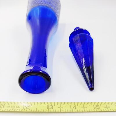 LOVELY COBALT BLUE GENIE GLASS DECANTER